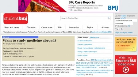 British Medical Journal interviewed Study Medicine Europe